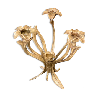Art nouveau brass chandelier
