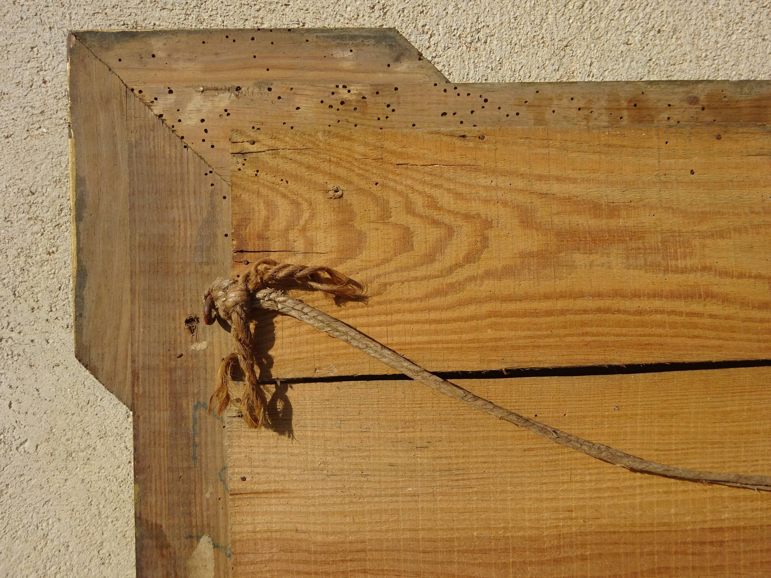 Antique wooden mirror with gilded stucco 65x83cm