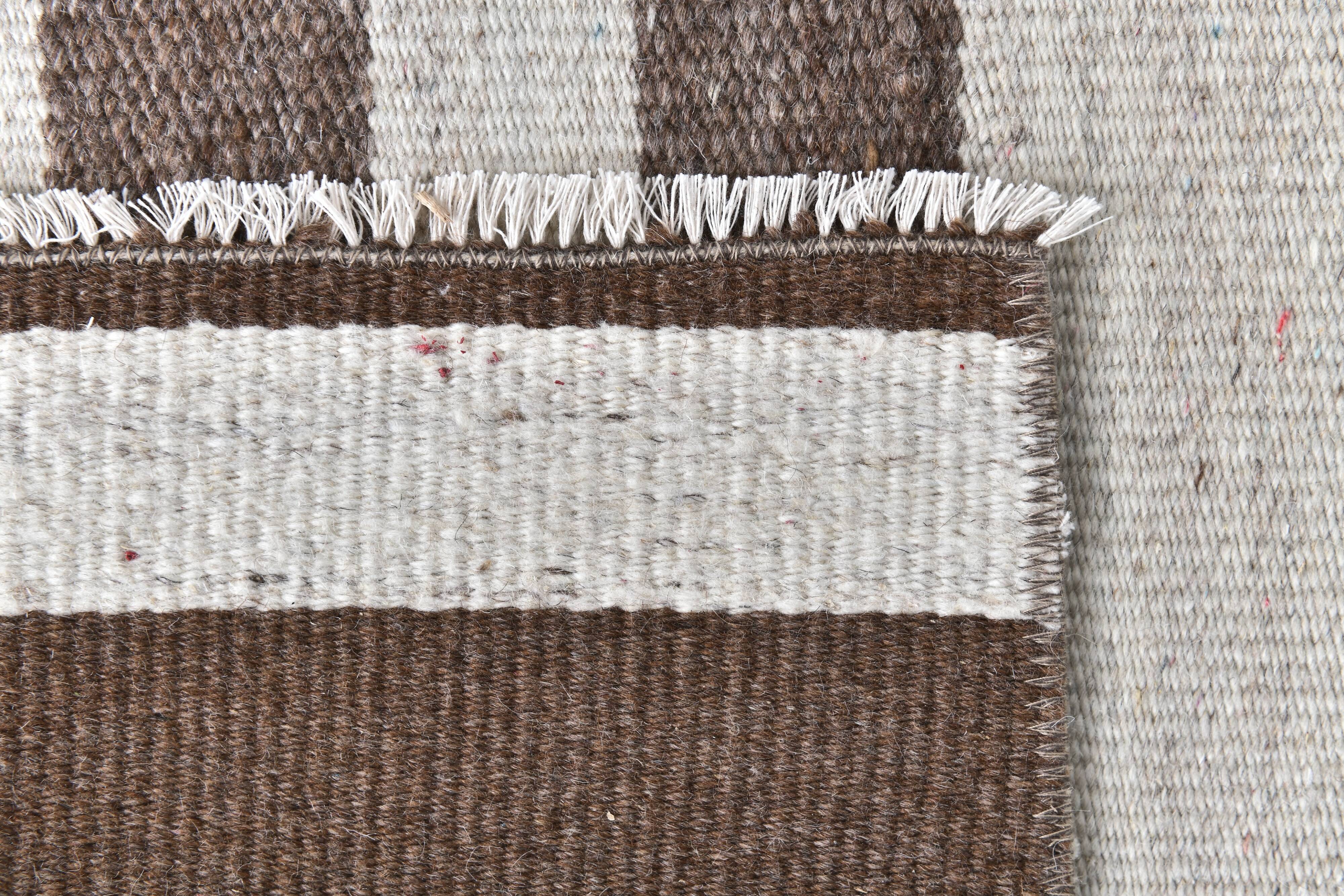 Brown beige kilim carpet, Runner kilim rug, vintage kilim natural 64x154