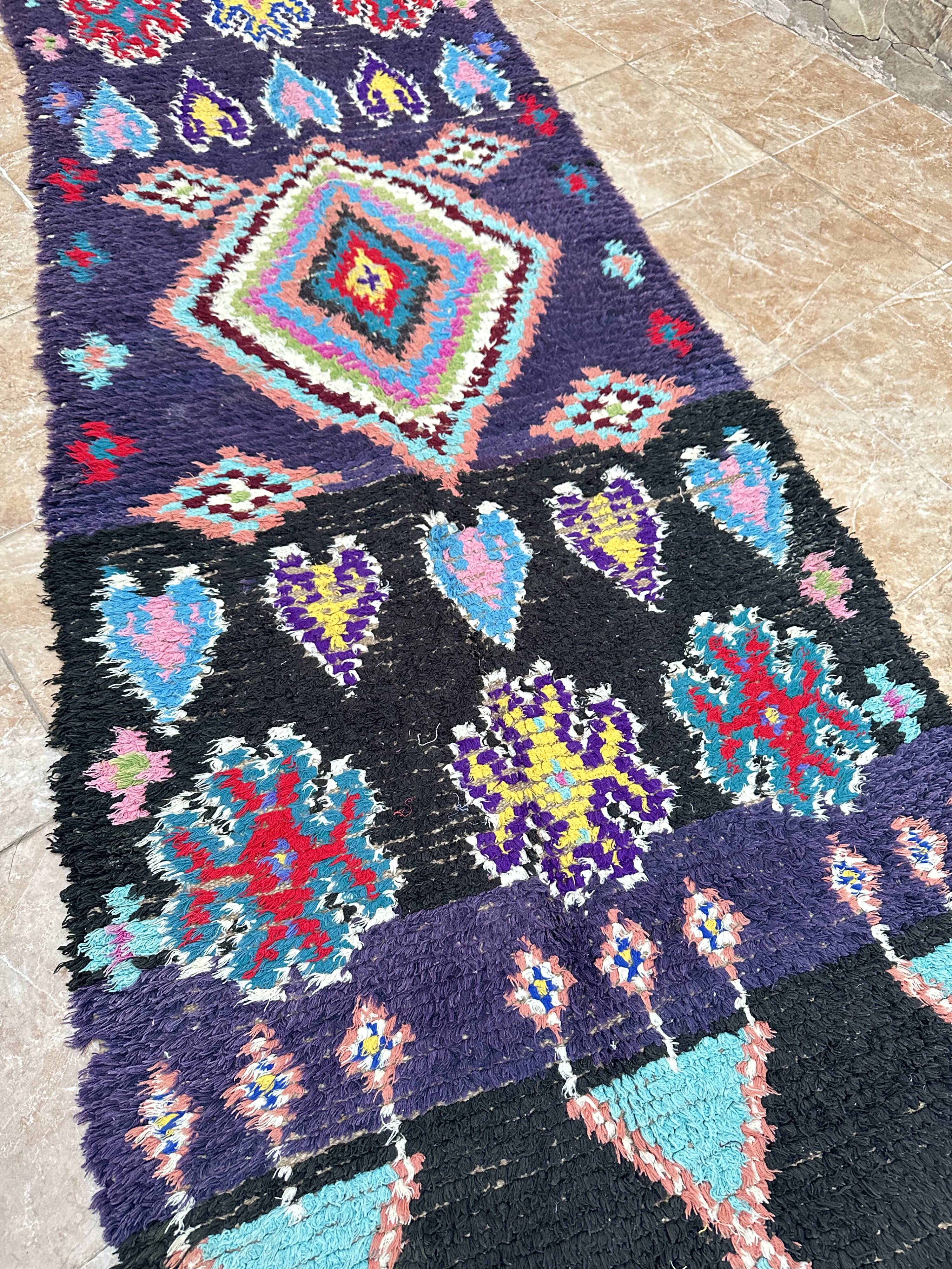 Vintage Boucherouite hallway rug