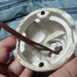 Clichy glass wall lamp with porcelain support 50s