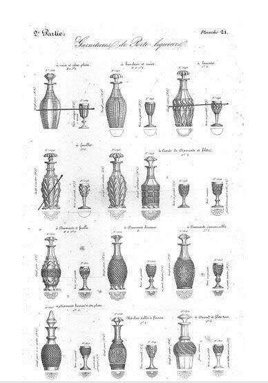 Cut crystal liqueur carafe Laurier Saint-Louis 1840