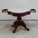 Violin pedestal table with marble top