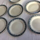 Set of 6 old flat plates and 3 hollow StAmand & Hamage Model "MOROCCO"
