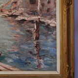 Tableau Port de St Tropez XXème siècle