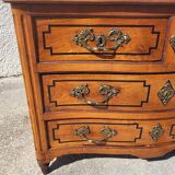 Transition louis xv louis xvi chest of drawers in cherry wood 4 drawers from the 18th century