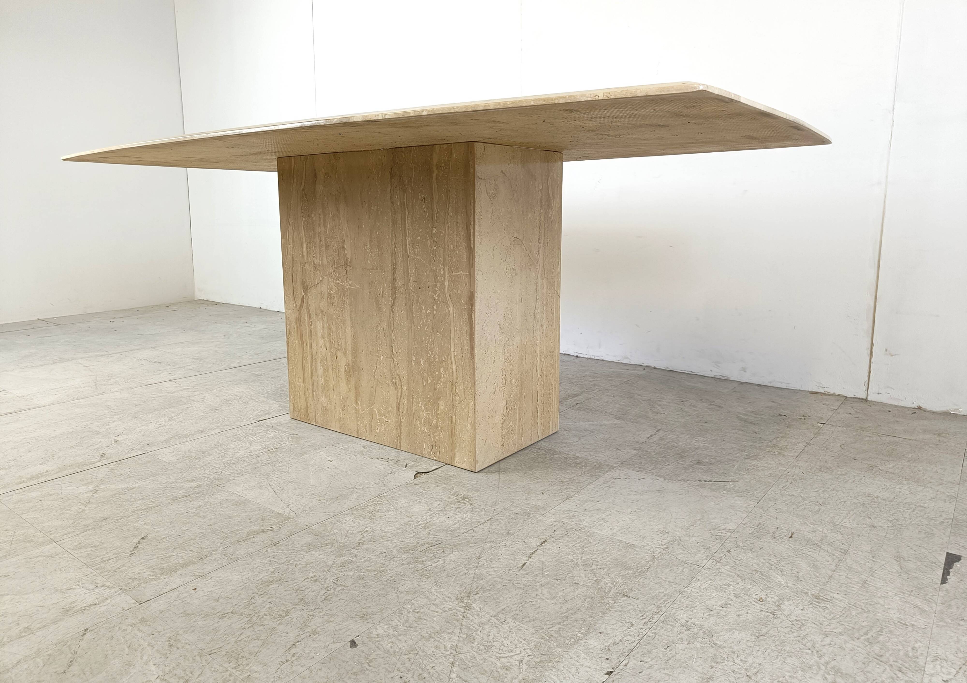 Vintage travertine dining table, 1970s