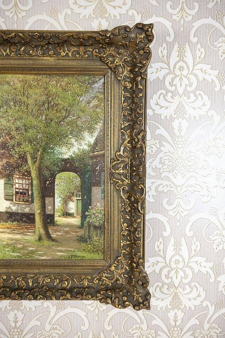 H. Veeninga, Landscape, Early 20th Century, Oil Painting on Canvas
