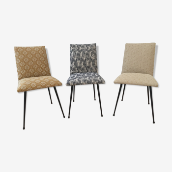 Trio de chaises des années 70 entièrement rénovées