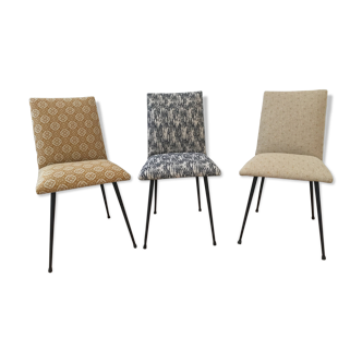 Trio de chaises des années 70 entièrement rénovées
