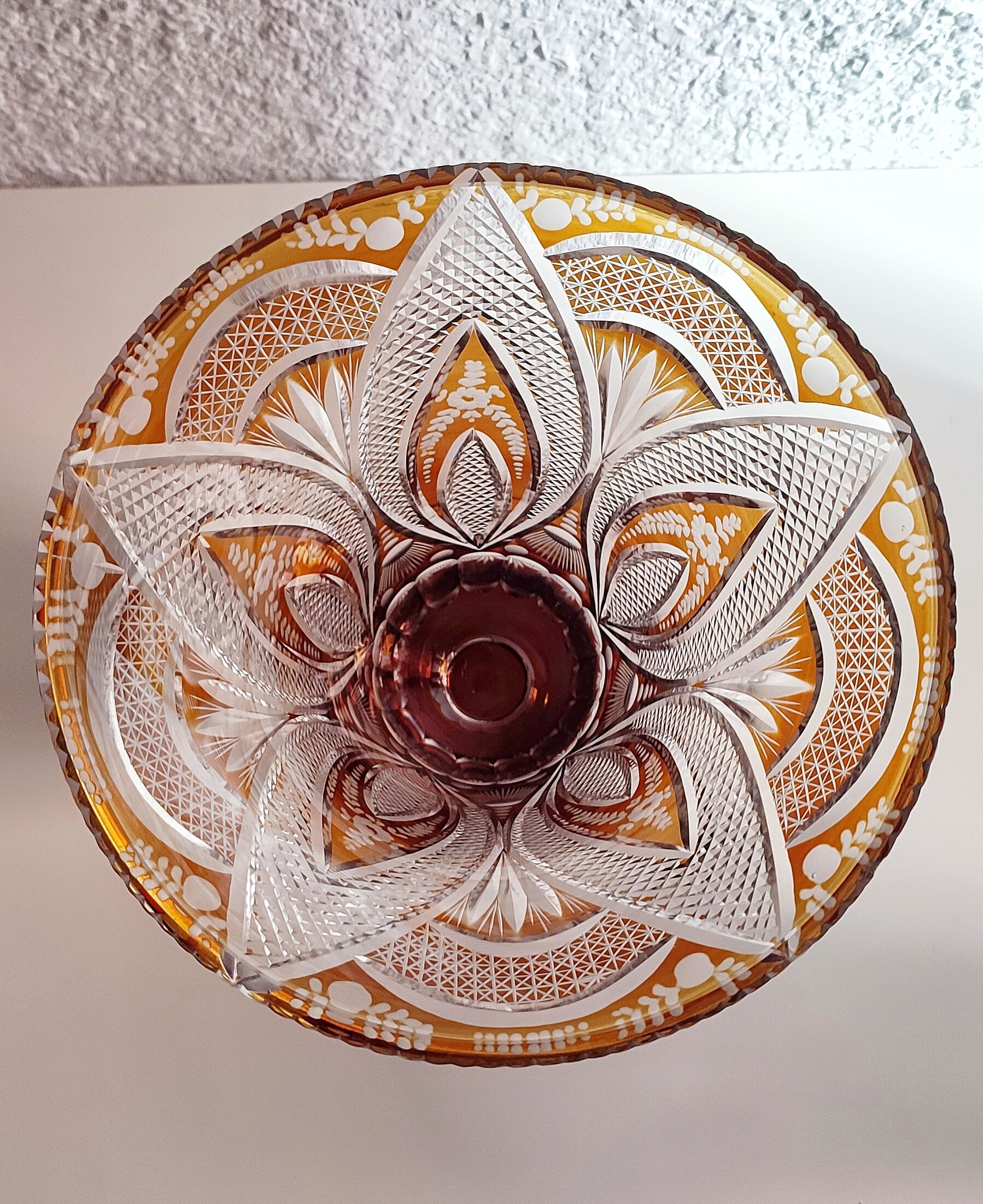 Bohemian glass vase. Czech Republic 1980s.