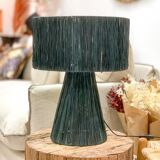 Night blue raffia table lamp