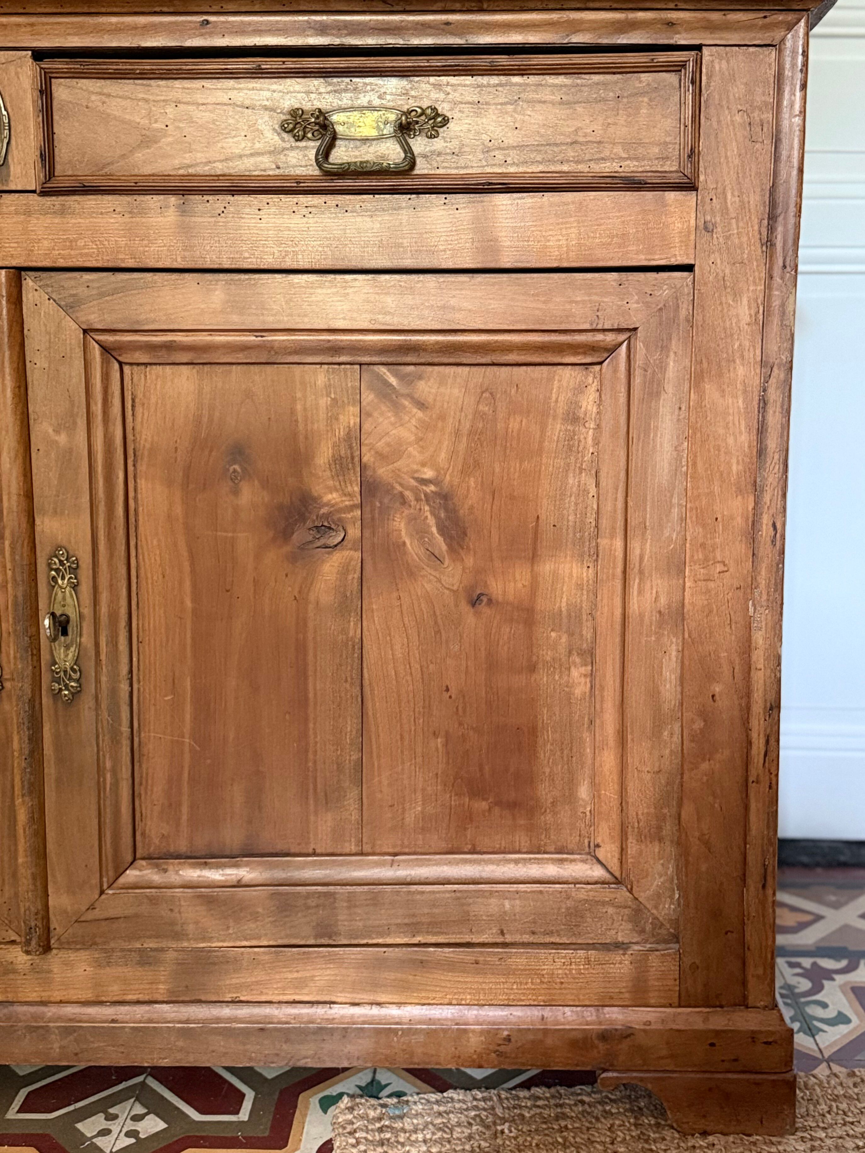 Antique two-body buffet in solid wood