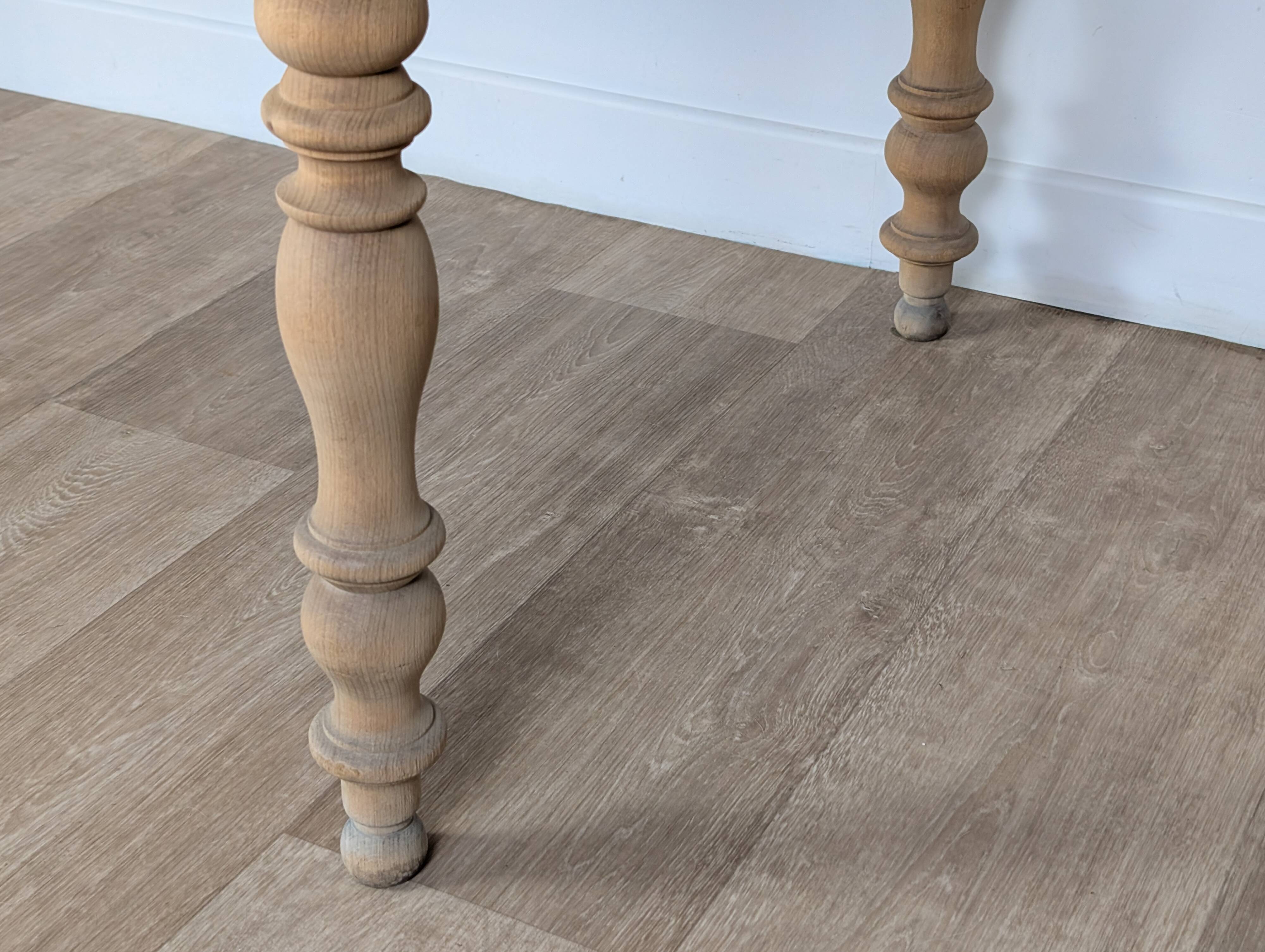 Raw wood farmhouse table