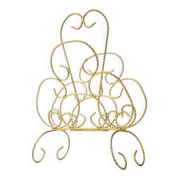 Vintage brass butterfly magazine rack 1950s 1960s 50s 60s