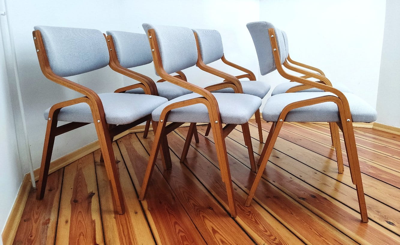 Set of Six Chairs by L. Volák for Dřevopodnik Holešov, Czechoslovakia, 1960s