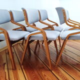 Set of Six Chairs by L. Volák for Dřevopodnik Holešov, Czechoslovakia, 1960s