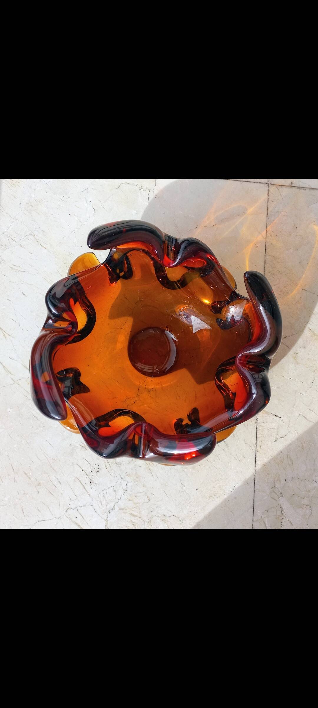 Fiery amber Murano centerpiece