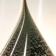 Lampe de table en verre de Murano, motif pingouin noir et blanc, avec paillettes argentées, Italie