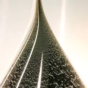 Lampe de table en verre de Murano, motif pingouin noir et blanc, avec paillettes argentées, Italie