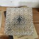 Square wall light or ceiling light in transparent glass, vintage fixture.