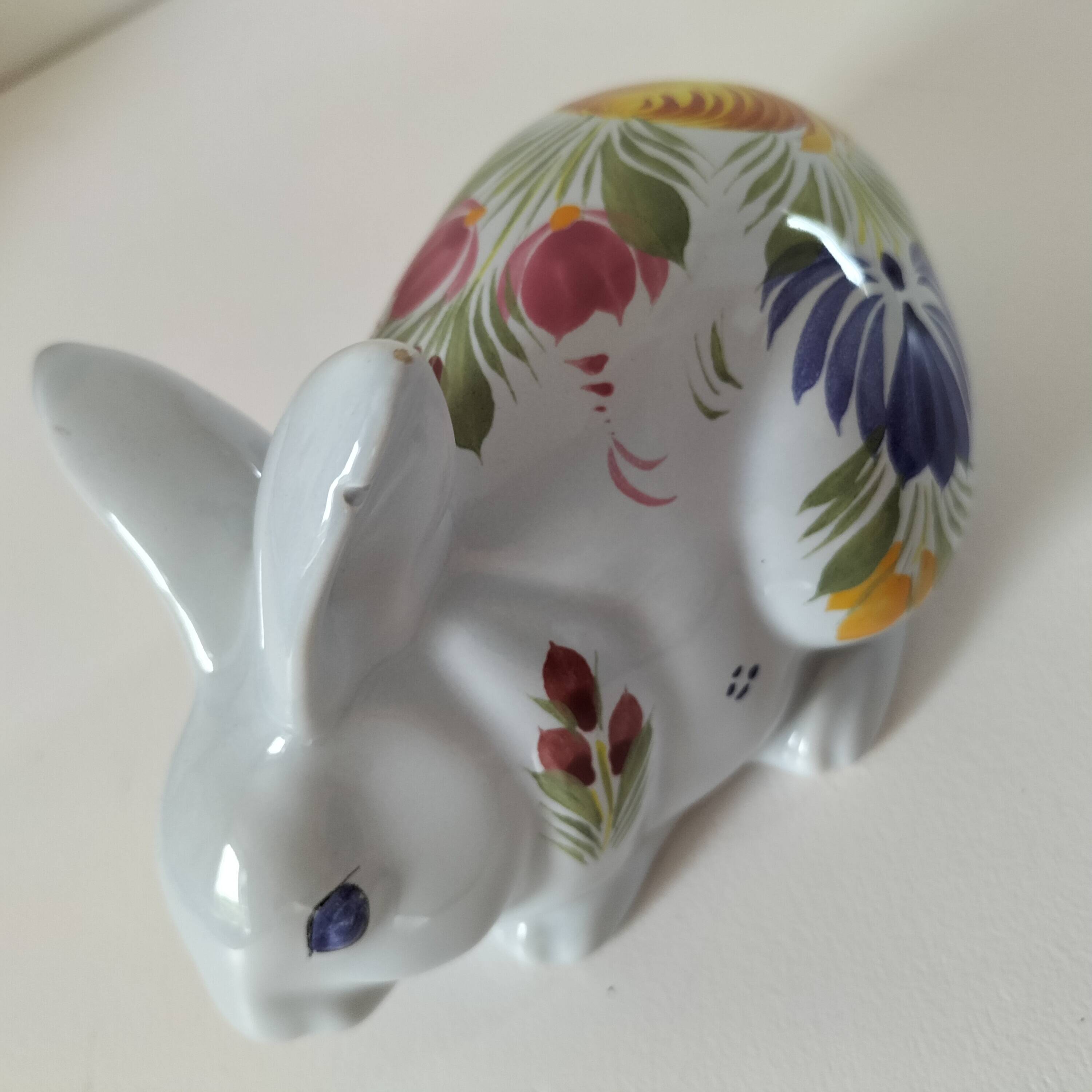 Rabbit earthenware hb henriot quimper