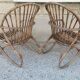 Paire de fauteuils oeufs en rotin vintage des années 60