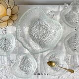 Vintage glass apple dessert set – 1 salad bowl + 5 bowls