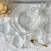 Vintage glass apple dessert set – 1 salad bowl + 5 bowls