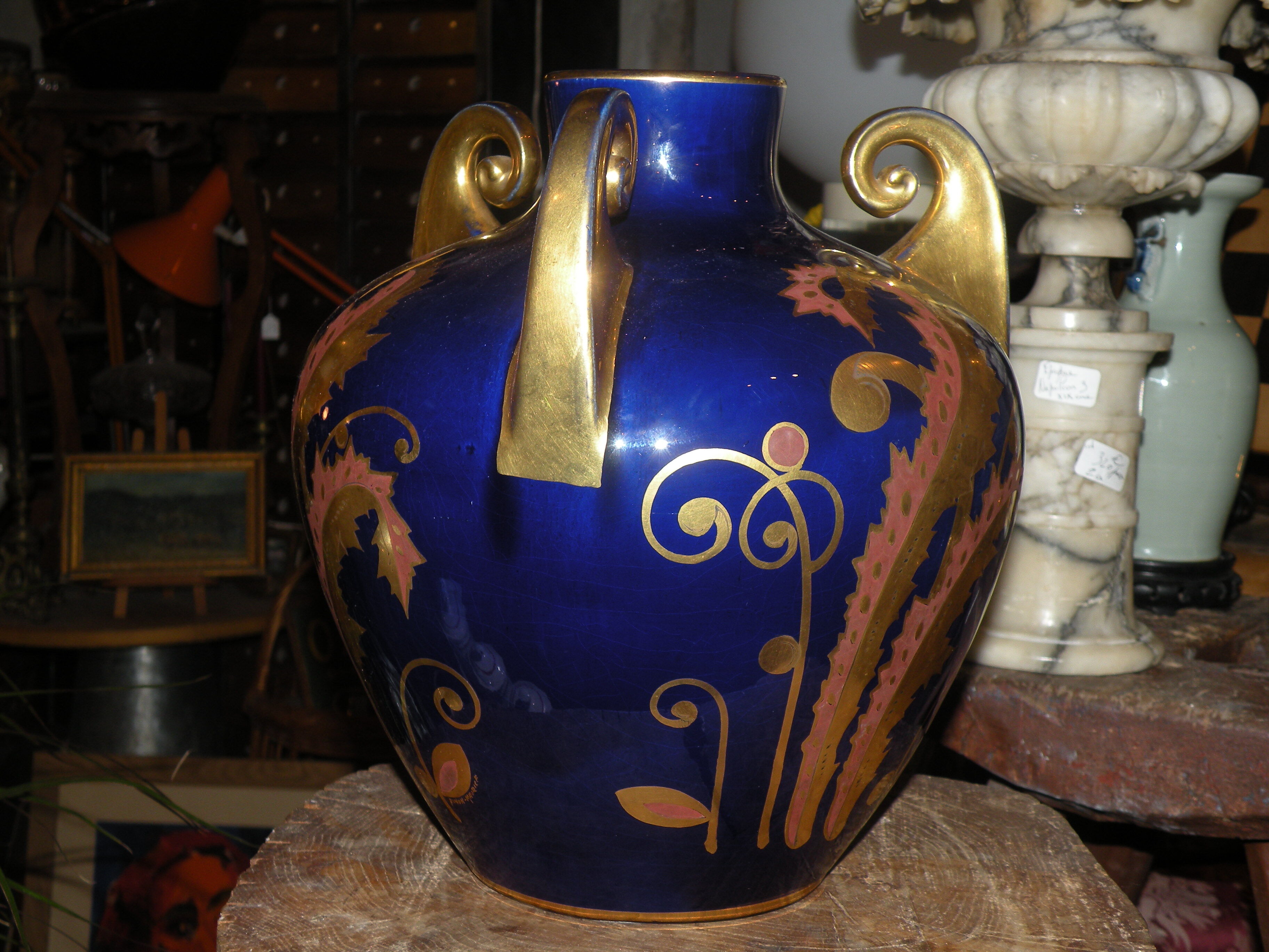 Vase period art deco, faience of Tours signed Maurice Pinon