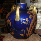 Vase period art deco, faience of Tours signed Maurice Pinon