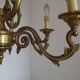 Large Antique French Art Nouveau Acanthus 6-Light Bronze Cage Candlestick