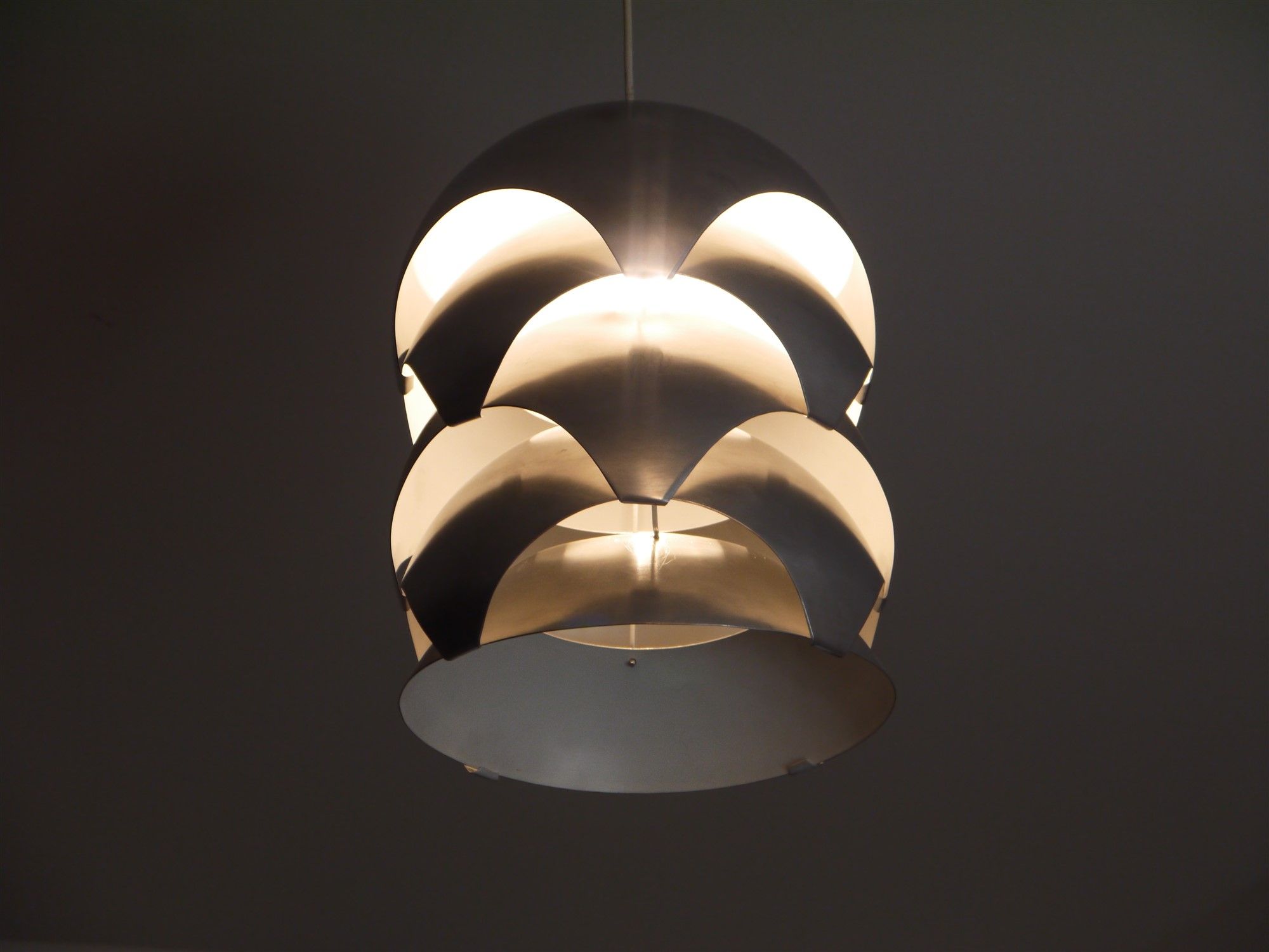 Aluminum pendant lamp by Sven Ivar Dysthe for Sonnico 1960