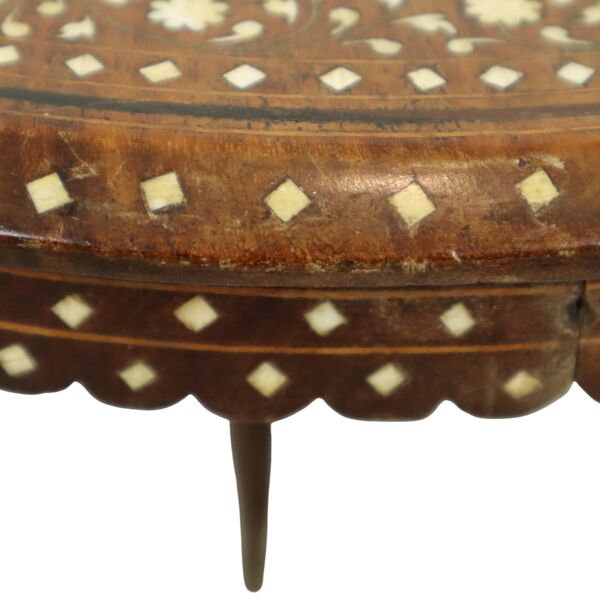 Table d'appoint anglo-indienne Taj Mahal, table de plante en teck, 41 cm