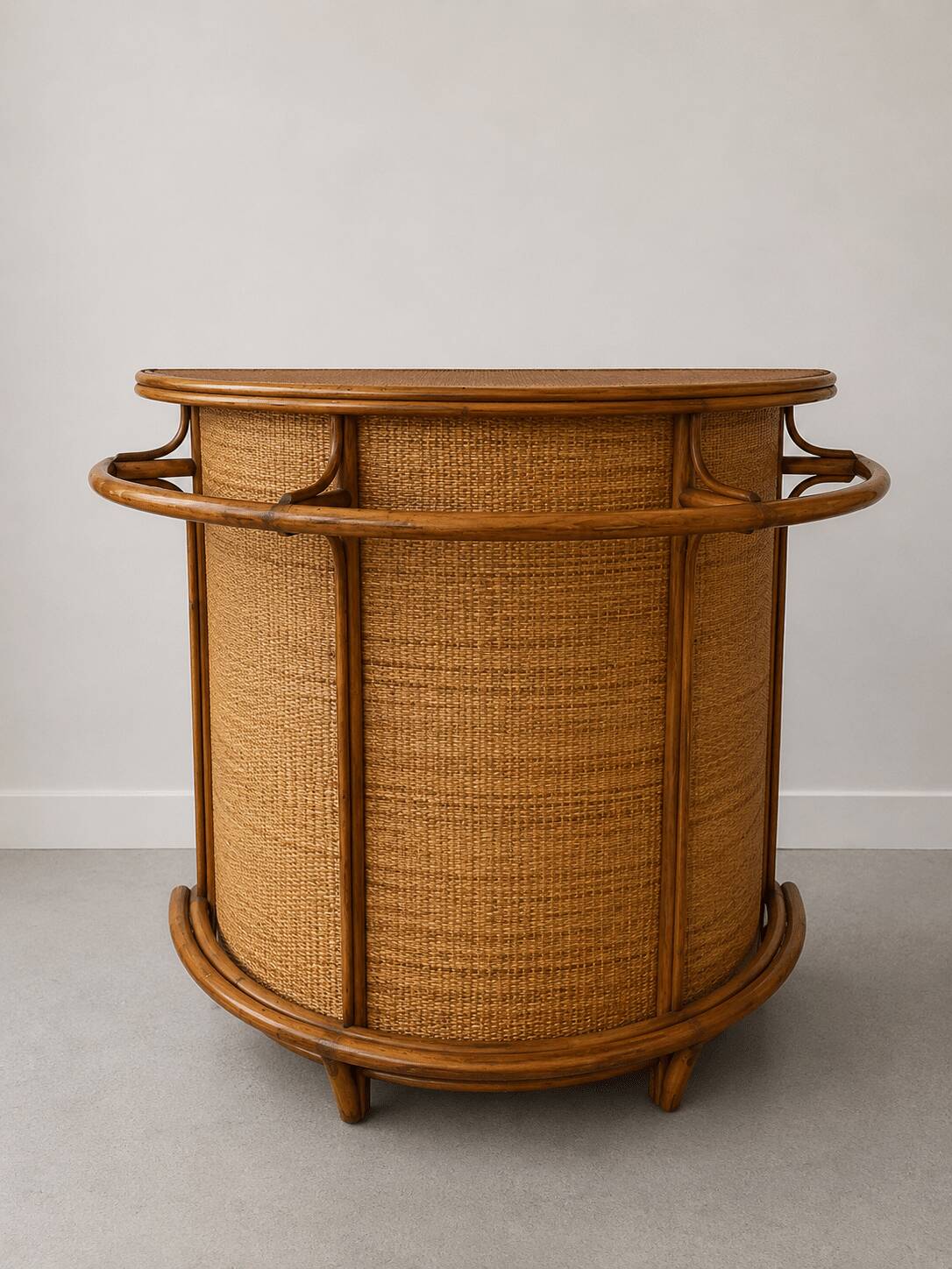 70s vintage rattan bar