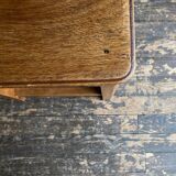 Boarding school stool in oak and plywood 1950