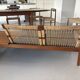 Hans Olsen 2-seater bench Juul Kristensen edition in teak and rattan