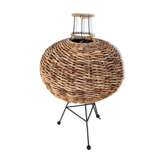 Tripod rattan lamp 50's