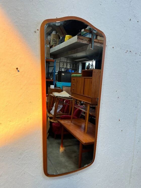 Vintage Rectangular Mirror, Teak, Sweden 1960's