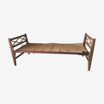 Wood bed Day bed vintage 50s 60s braces