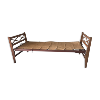 Wood bed Day bed vintage 50s 60s braces