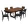 Art Deco French Walnut & Burl Dining Set, 1930s, Set of 7