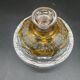 Bohemian crystal bottle, cut and engraved – Frosted floral decoration
