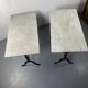 Set of two bistro tables in marble and wrought iron