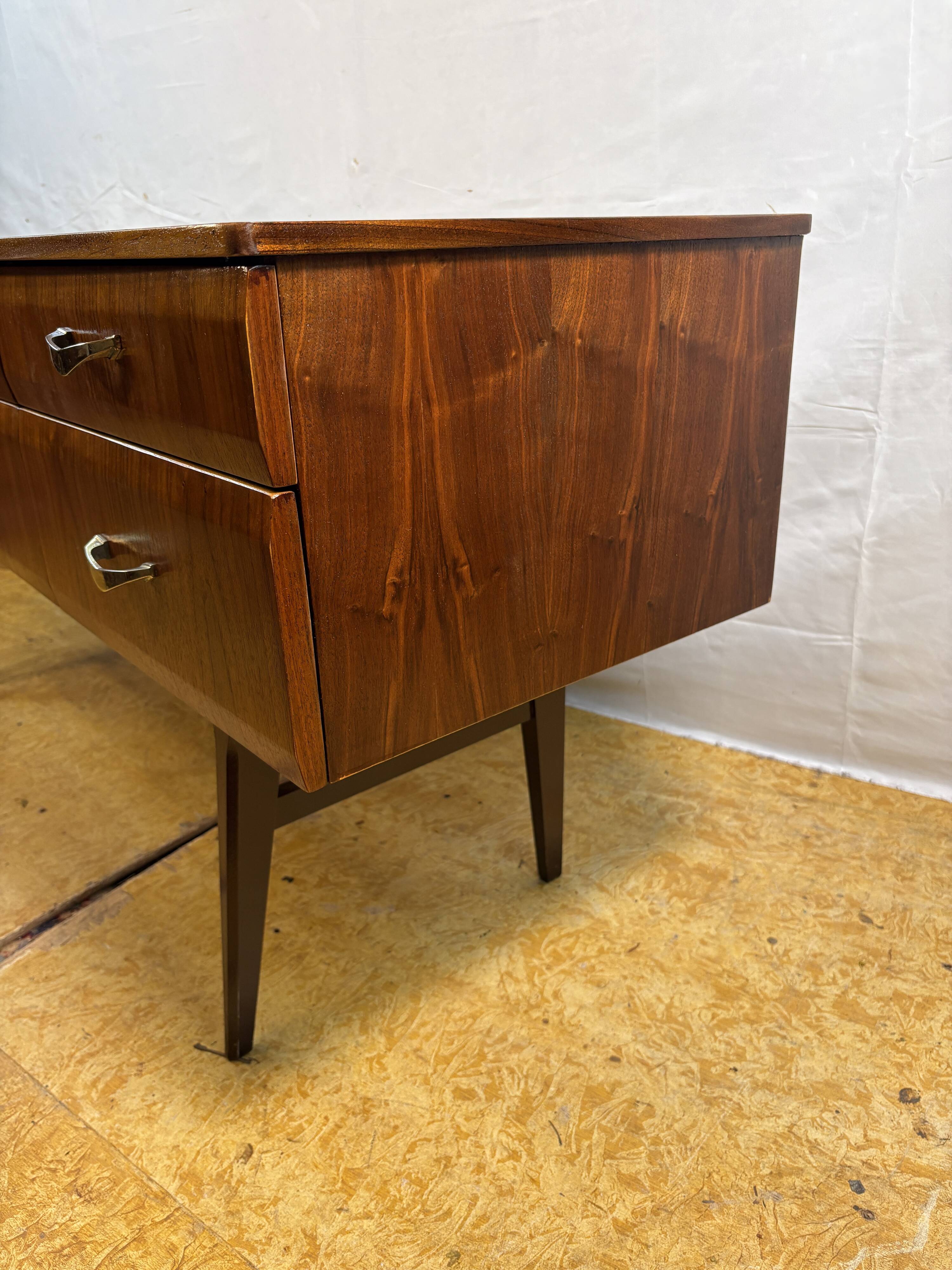 Mid-century retro vintage tola wood sideboard by Meredew, designed by Alpho