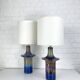 Pair of Einar Johansen ceramic table lamps, Soholm, Denmark, 1960s, Space Age