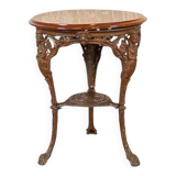 Table basse ovale vintage sur base en fonte, années 1950