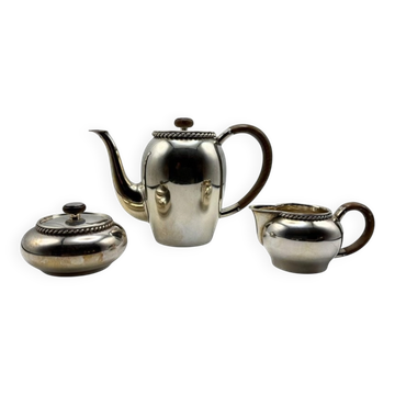 Service à café en argent Bauhaus en trois pièces, Grininger, Heilbronn, 1930