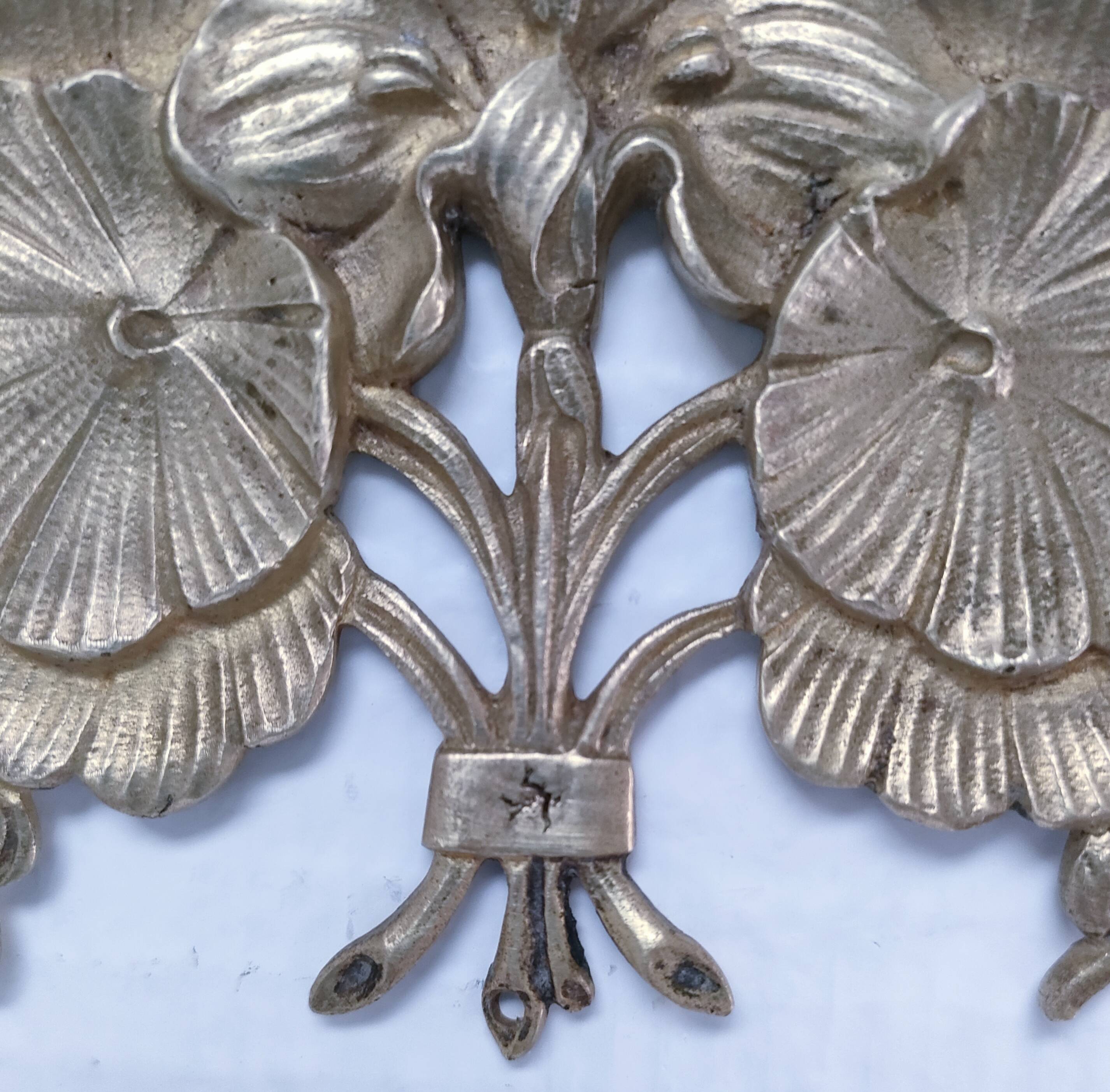 Two bronze ornaments furniture floral decoration early 20th century