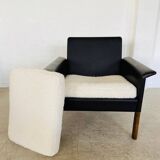 1960s retro Hans Olsen rosewood and leather lounge chair